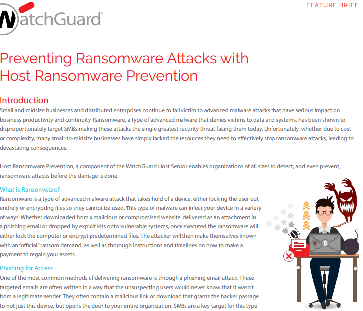 Feature Brief: WatchGuard Host Ransomware Prevention
