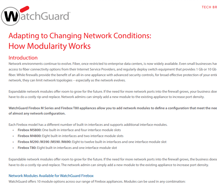 WatchGuard Network Security Modularity